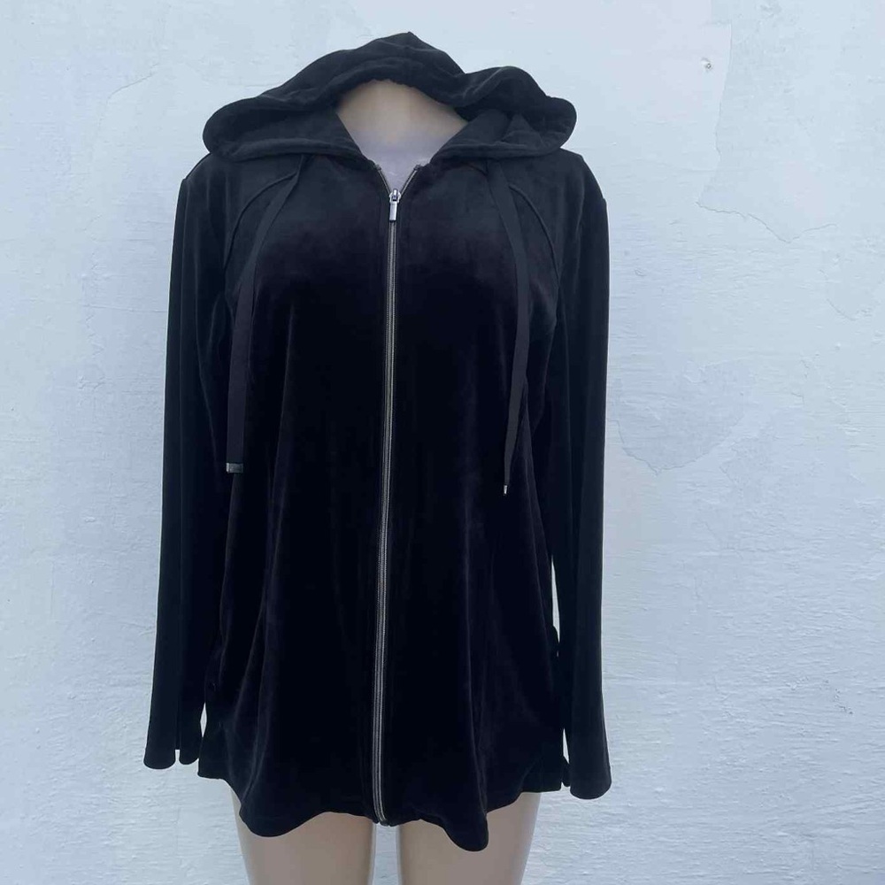 Chico's Black Velvet Hoodie